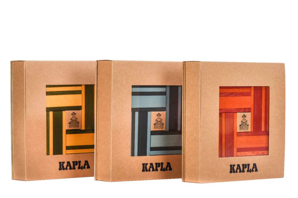 Kapla 40 Plankjes Donkerblauw en Lichtblauw met Voorbeeldboek
