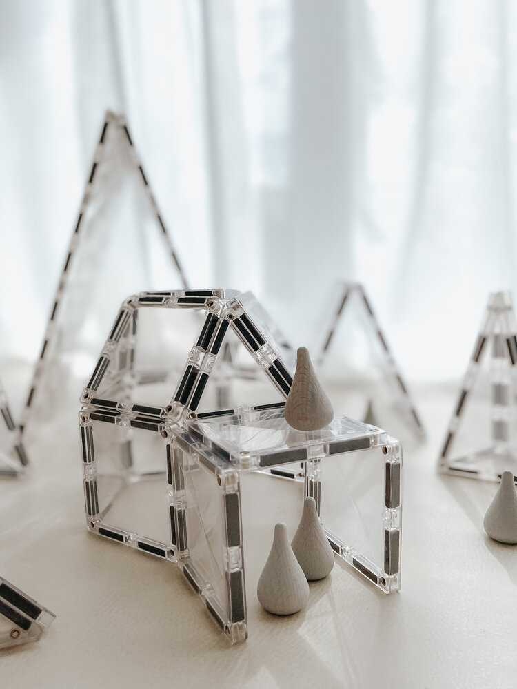 Detailfoto Connetix magnetische bouwtegels &ndash; transparante vormen