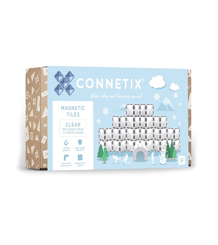 Verpakking Connetix Magnetische Tegels Clear Rectangle Pack 12-delig