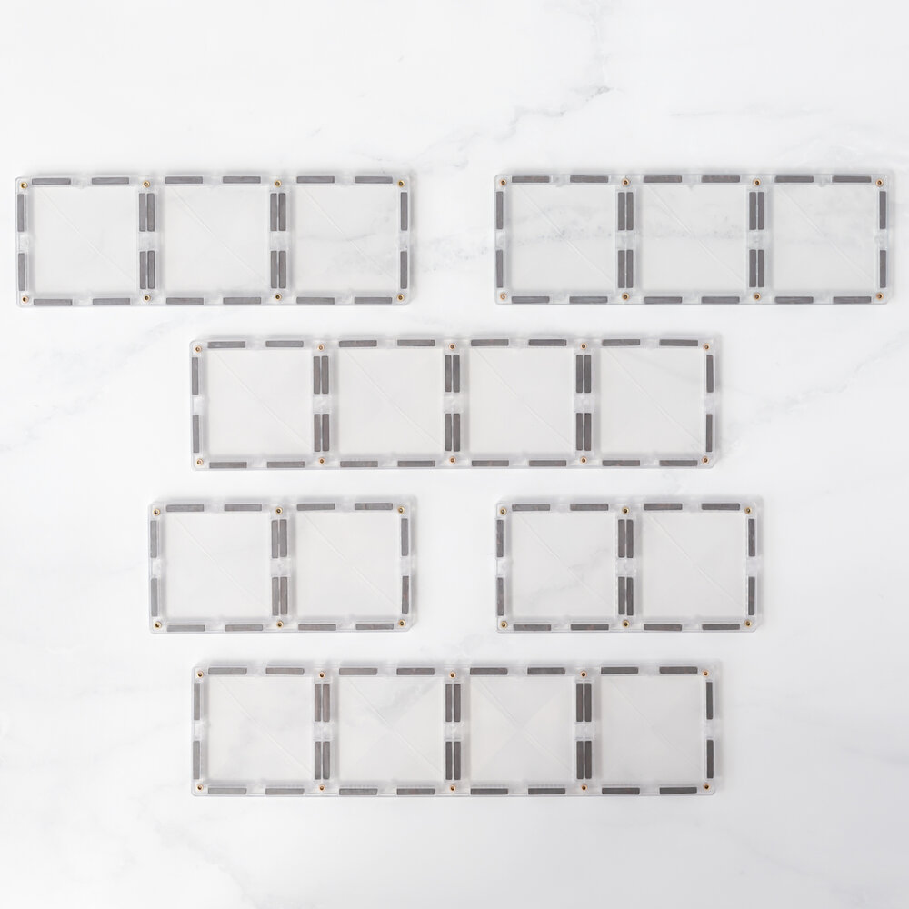 Connetix Magnetische Tegels Clear Rectangle Pack 12-delig &ndash; hoofdfoto transparante tegels