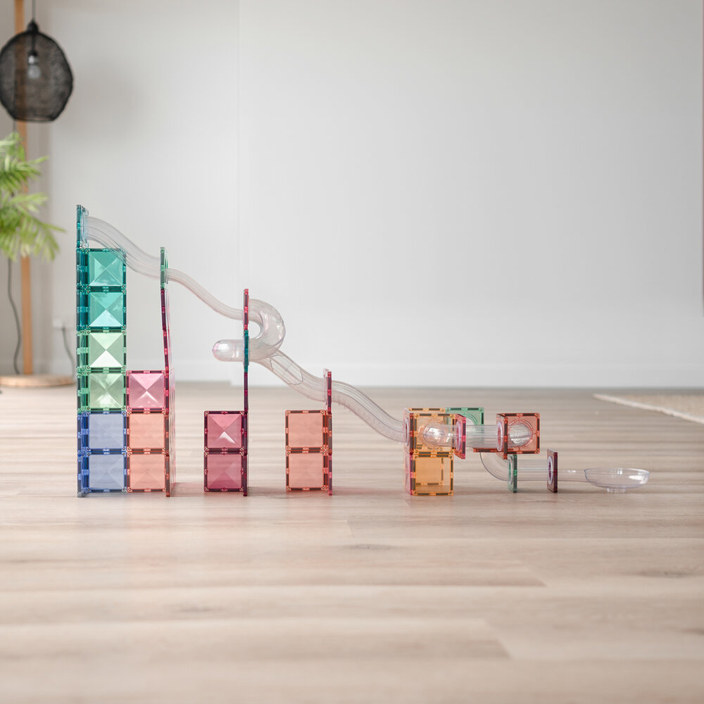 Connetix Magnetische Tegels &ndash; Pastel Ball Run Expansion Pack 80-delig hoofdfoto
