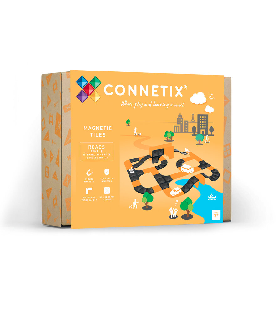 Verpakking Connetix Magnetische Tegels &ndash; Roads Ramps &amp; Intersections