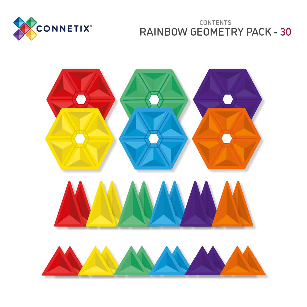 Connetix Rainbow Geometry Pack detail van vormen en kleuren