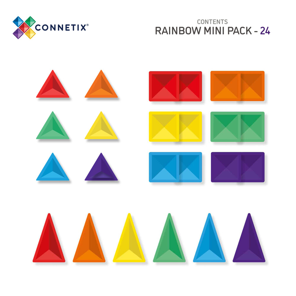Connetix Mini Pack detail van magnetische bouwtegels