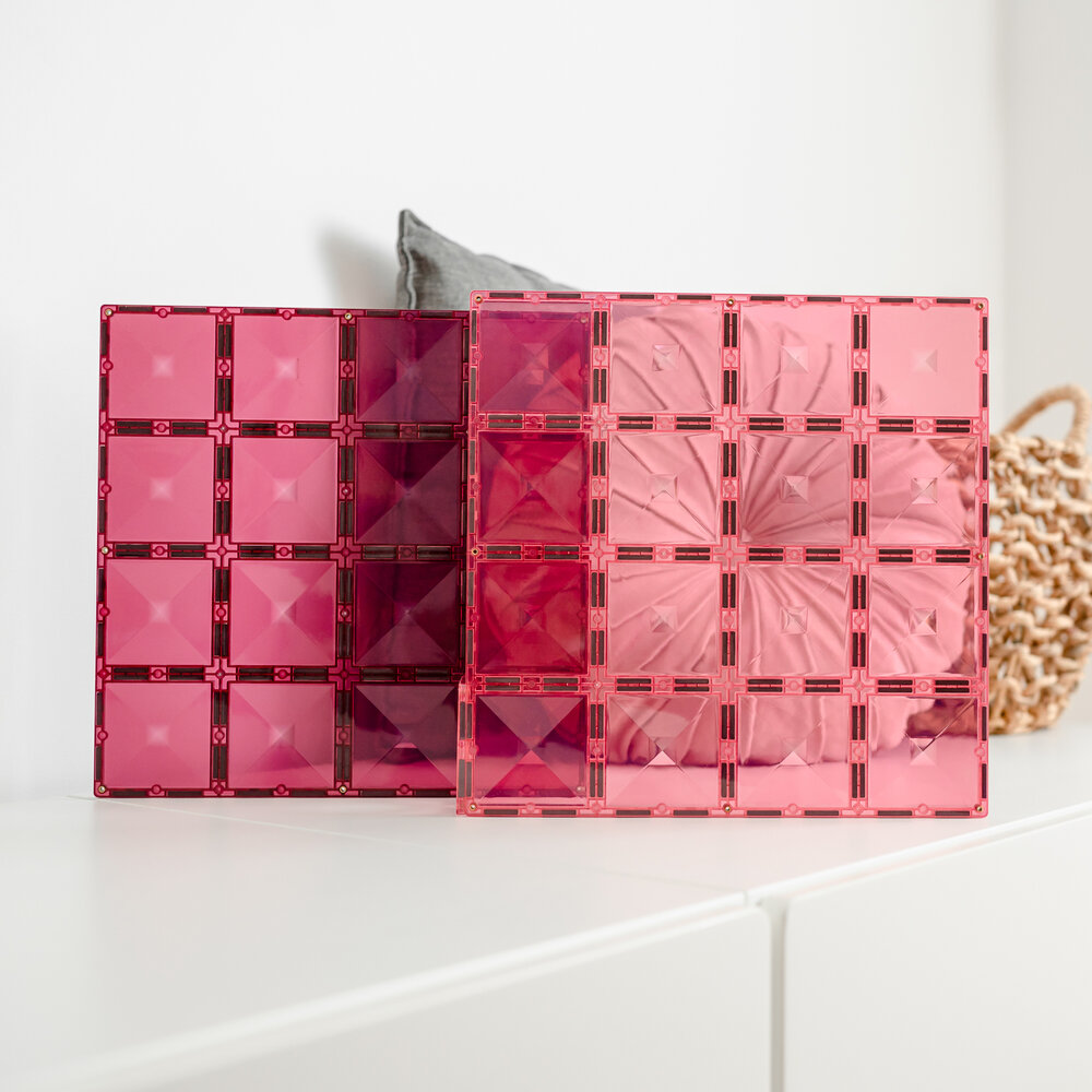 Connetix Magnetische Tegels &ndash; Bodemplaten Pink &amp; Berry 2 stuks hoofdfoto