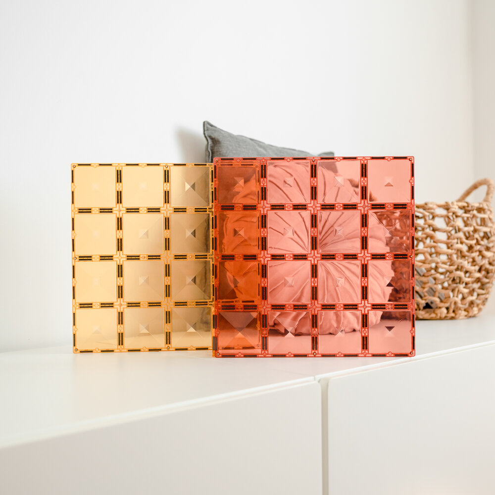 Connetix Magnetische Tegels &ndash; Bodemplaten Lemon &amp; Peach 2 stuks hoofdfoto