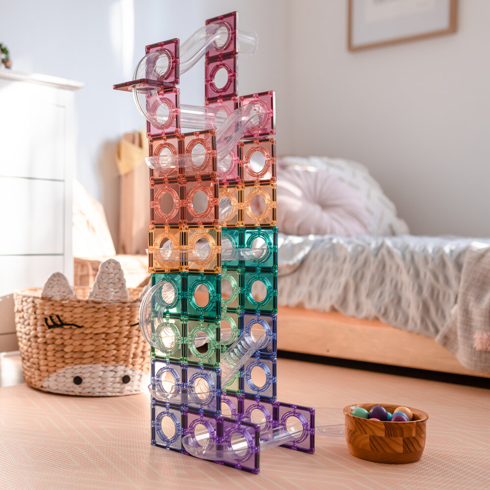 Connetix Magnetische Tegels &ndash; Pastel Ball Run Pack 106-delig hoofdfoto