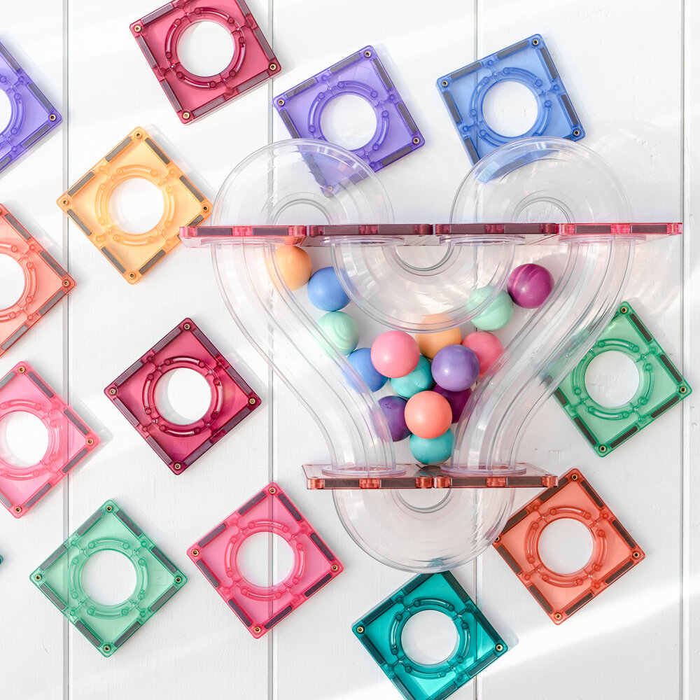 Magnetische bouwtegels Connetix Ball Run pastelkleuren
