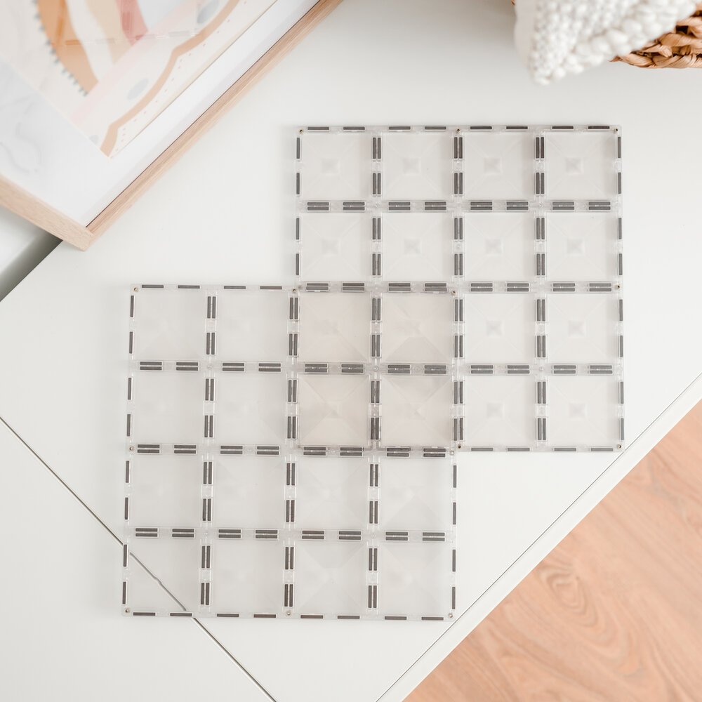 Connetix Magnetische Tegels &ndash; Clear Bodemplaten 2 stuks hoofdfoto