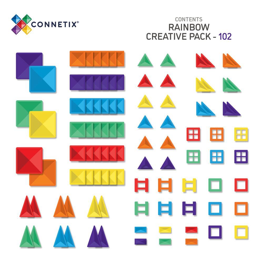 Educatief speelgoed Connetix Rainbow Creative Pack 102-delig