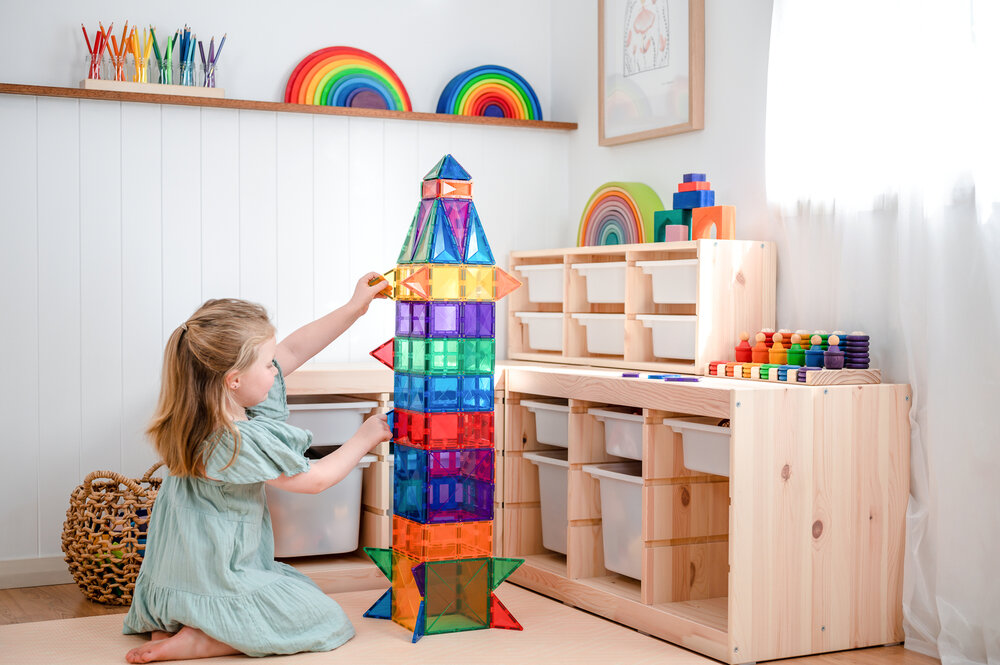 Magnetische bouwtegels Connetix Creative Pack in actie