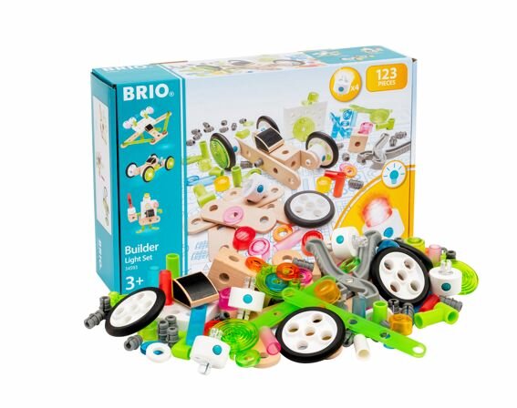 Brio Builder Verlichtingsset 123-delig – complete bouwset met echte lampjes en houten onderdelen