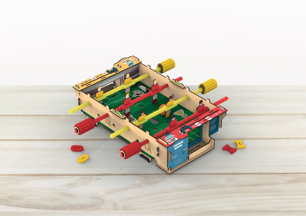 Smartivity Table Football klaar voor gebruik &ndash; houten mini stadion