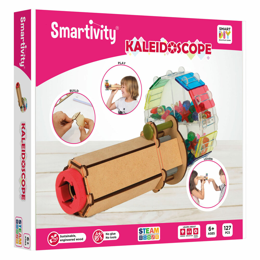 Smartivity Kaleidoscoop houten STEM bouwset met spiegels en kleuren