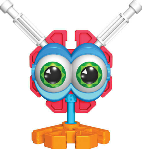 Detailfoto Kid K&rsquo;Nex onderdelen &ndash; ogen, staven en connectoren