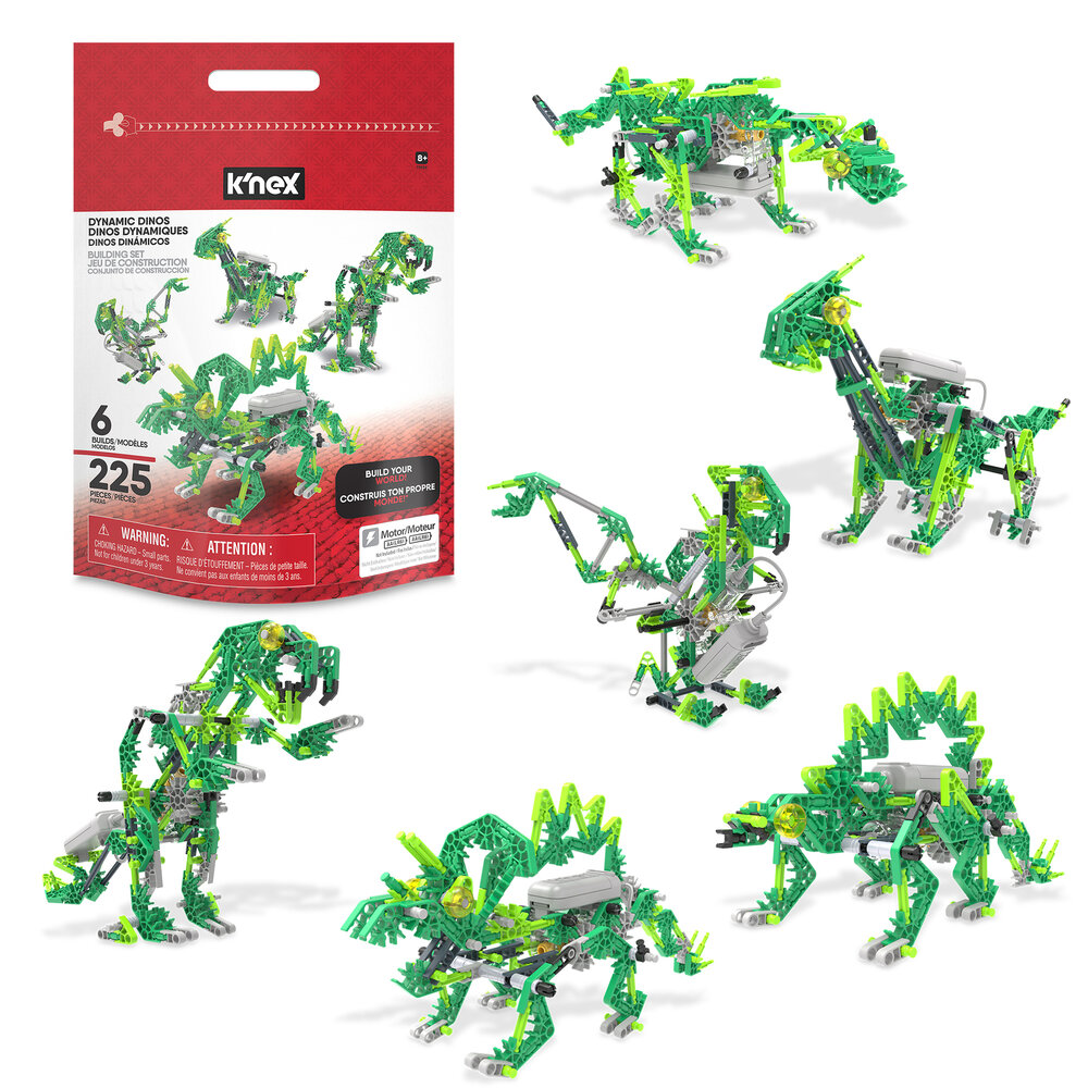 K&rsquo;Nex Dynamic Dinos &ndash; 225-delig hoofdfoto met gebouwd dino-model