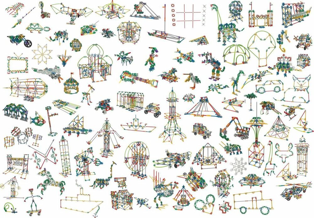 Meerdere modellen gebouwd met K&rsquo;Nex Classic Bouwset 100 Modellen &ndash; 863-delig