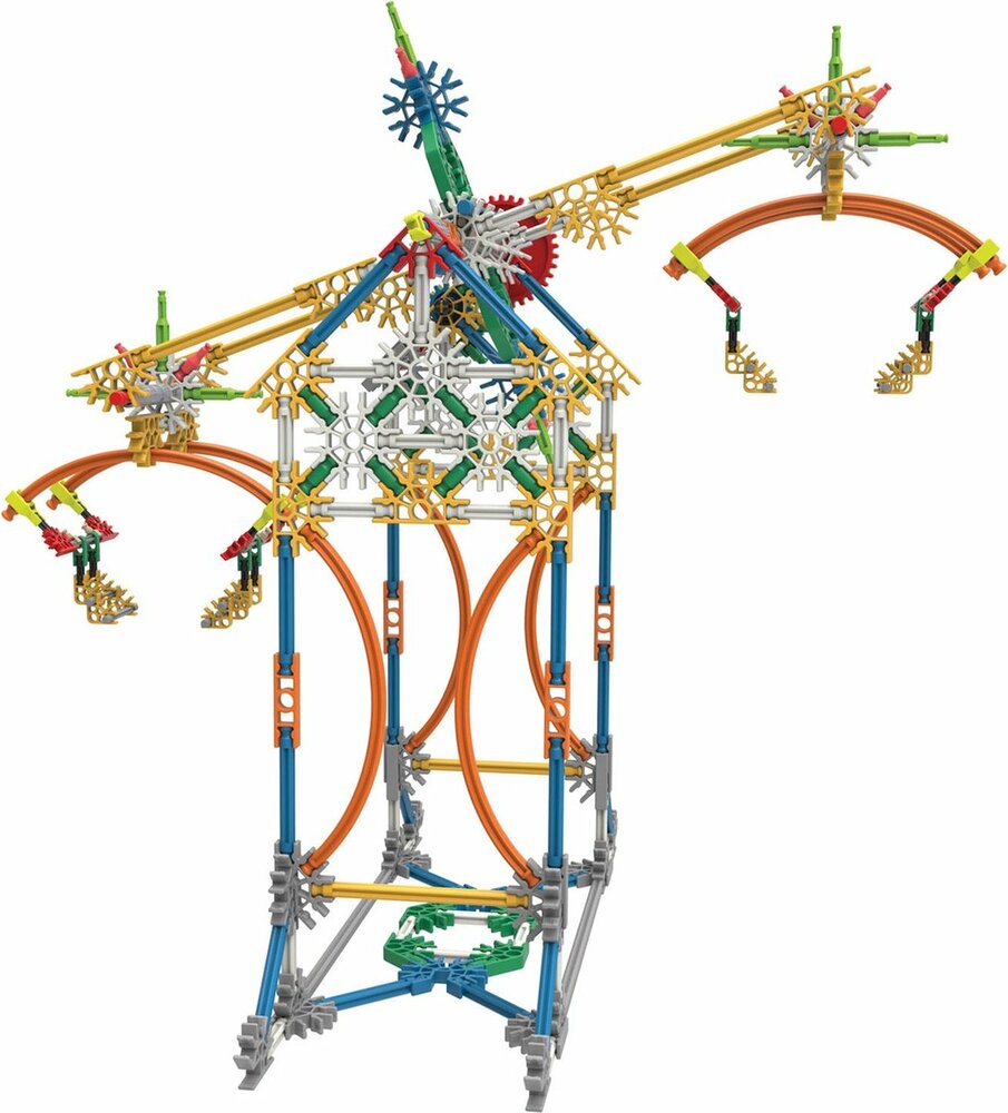 Zweefmolenmodel uit K&#039;Nex Build &amp; Learn Swing Ride &ndash; 486-delig in actie