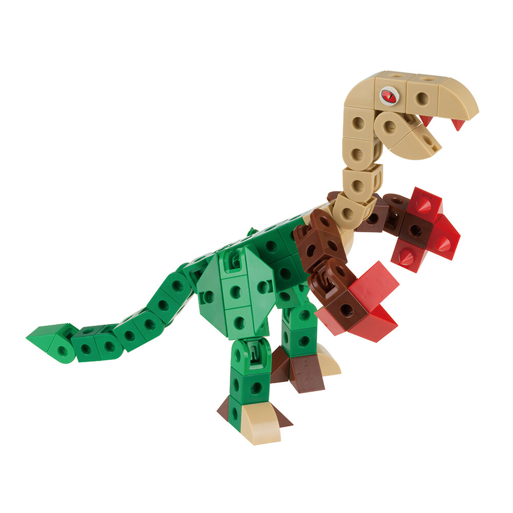 Gigo Toys Dino Park dino-modellen op speeltafel opgebouwd