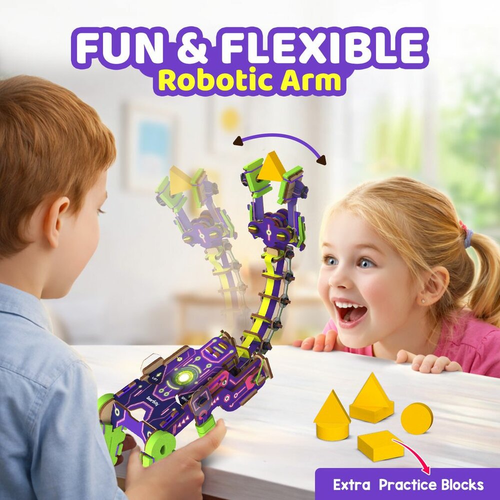 Smartivity Robot Arm kind speelt met werkende grijparm constructie