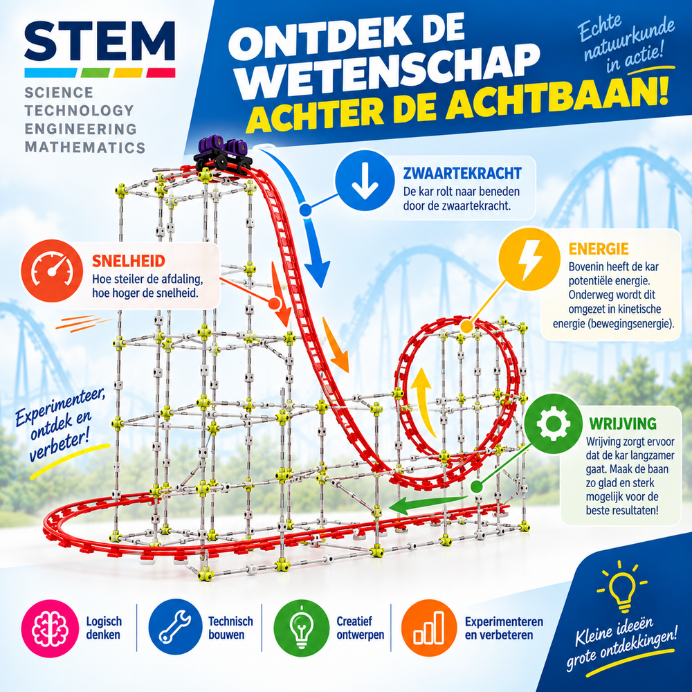 Thames &amp; Kosmos Achtbaan Bouwset &ndash; ontdek zwaartekracht, snelheid, energie en wrijving met STEM speelgoed