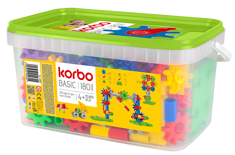 Tandwielen kleurrijk 180-delig - Korbo