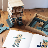 Kapla 40 Plankjes Donkerblauw en Lichtblauw met Voorbeeldboek