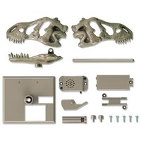 Detail van de brullende T-Rex schedel met geluidsmodule