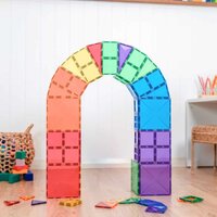 Detailfoto van magnetische tegels uit de Connetix Rainbow Starter Pack