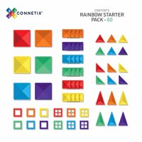 Inhoud Connetix Magnetische bouwtegels 60-delig in regenboogkleuren