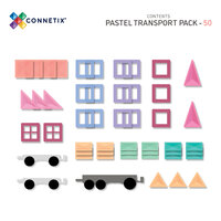 Detailfoto Connetix magnetische bouwtegels &ndash; pastelkleuren en wielen