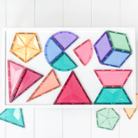 Detailfoto Connetix magnetische bouwtegels &ndash; geometrische pastelvormen