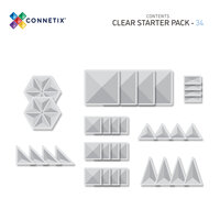 Connetix Magnetische Tegels Clear Starter Pack 34-delig - inhoud verpakking