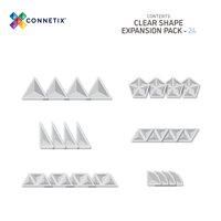 Inhoud Connetix Magnetische Tegels Clear Shape Expansion Pack 24-delig