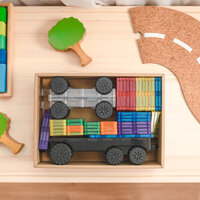 Inhoud Connetix Magnetische Tegels &ndash; Rainbow Transport Pack 50-delig