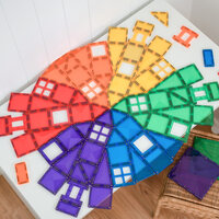Connetix Rainbow Creative Pack kleurrijke bouwtegels detailfoto