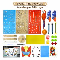 Smartivity Hydraulisch Bouwavontuur onderdelen en handleiding op tafel