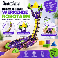 Smartivity Robot Arm &ndash; houten STEM bouwset met flexibele robotarm en verstelbare grijper vanaf 8 jaa