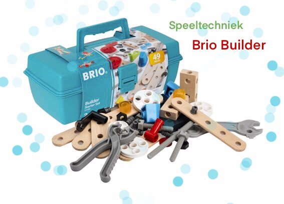 Brio Builder Gereedschapskist Starter 49-delig met houten en kunststof onderdelen in opbergkist