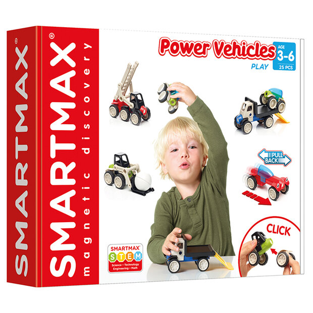 SmartMax Power Vehicles magnetisch speelgoed 25-delig voor 3-6 jaar