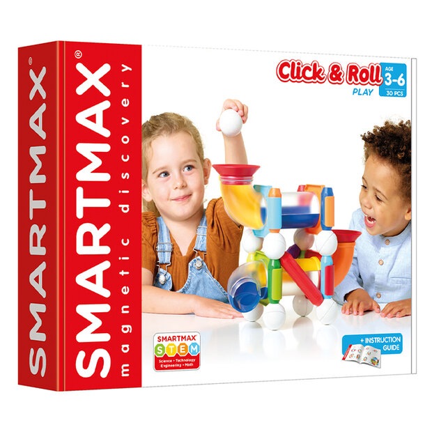 SmartMax Click &amp; Roll magnetische ballenbaan 30-delig voor 3-6 jaar