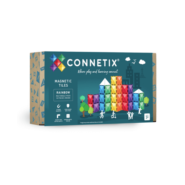 Connetix Magnetische Rainbow Rectangle Pack 18-delig hoofdfoto