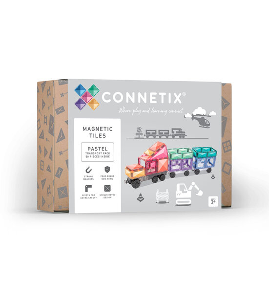 Verpakking Connetix Magnetische Tegels Pastel Transport Pack 50-delig
