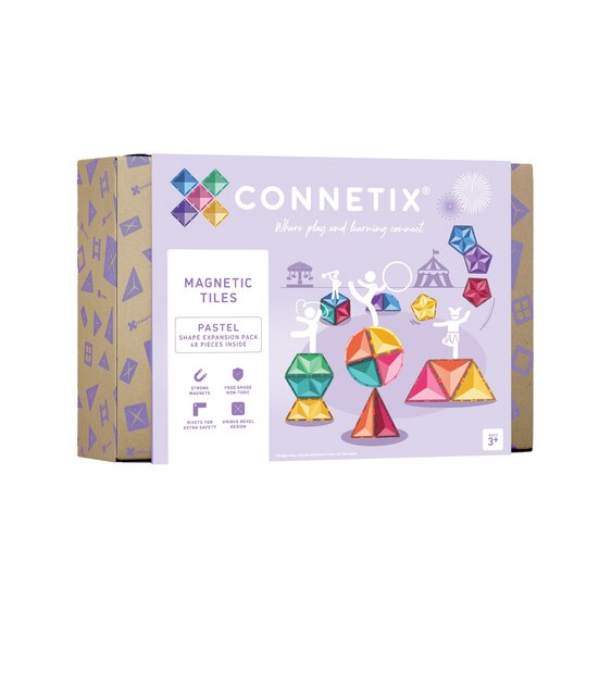 Verpakking Connetix Magnetische Tegels Pastel Shape Expansion Pack 48-delig