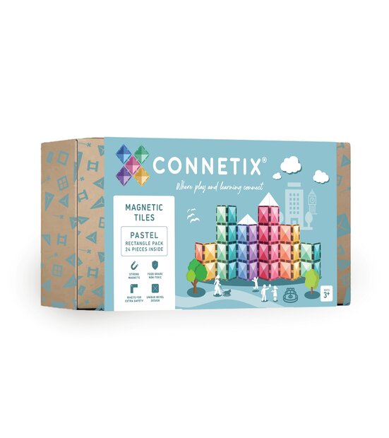 Verpakking Connetix Magnetische Tegels Pastel Rectangle Pack 24-delig