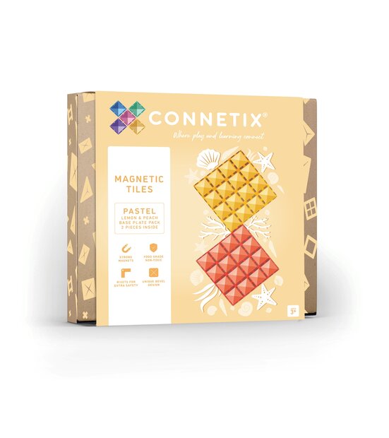 Verpakking Connetix Magnetische Tegels &ndash; Bodemplaten Lemon &amp; Peach