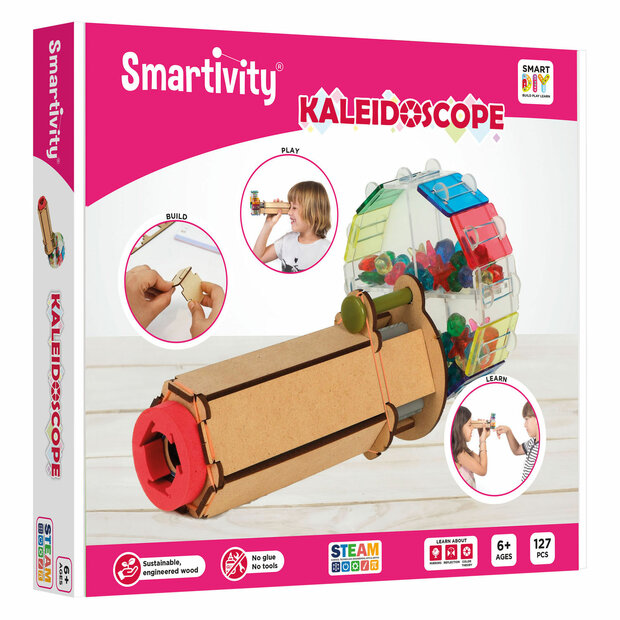Smartivity Kaleidoscoop houten STEM bouwset met spiegels en kleuren