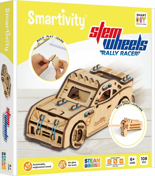 Smartivity Rally Racer verpakking met houten onderdelen