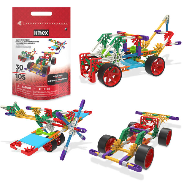K&rsquo;Nex Custom Cruisers bouwonderdelen in verschillende kleuren en vormen
