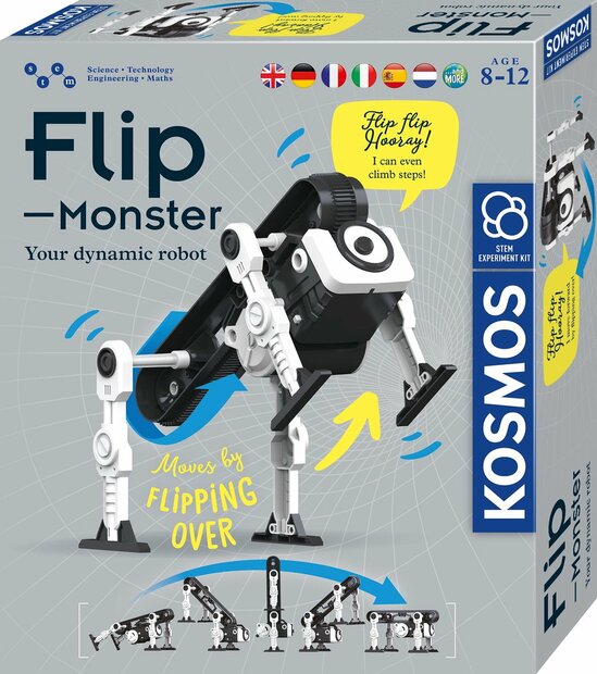 Thames &amp; Kosmos Flip Monster Robot verpakking met onderdelen en handleiding